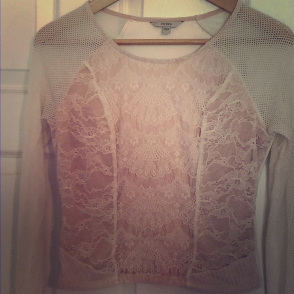 Guess lace crop top